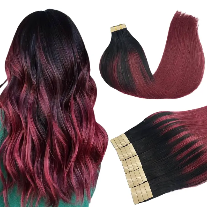 black and red ombre hair extensions