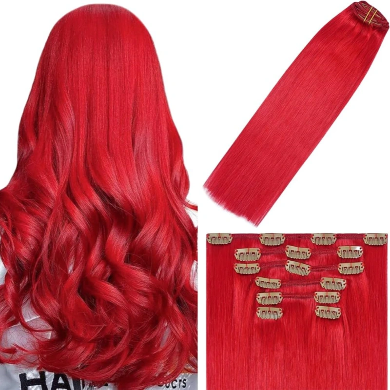 bright red clip in extensions
