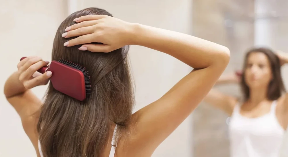 brush and detangle tape in extensions
