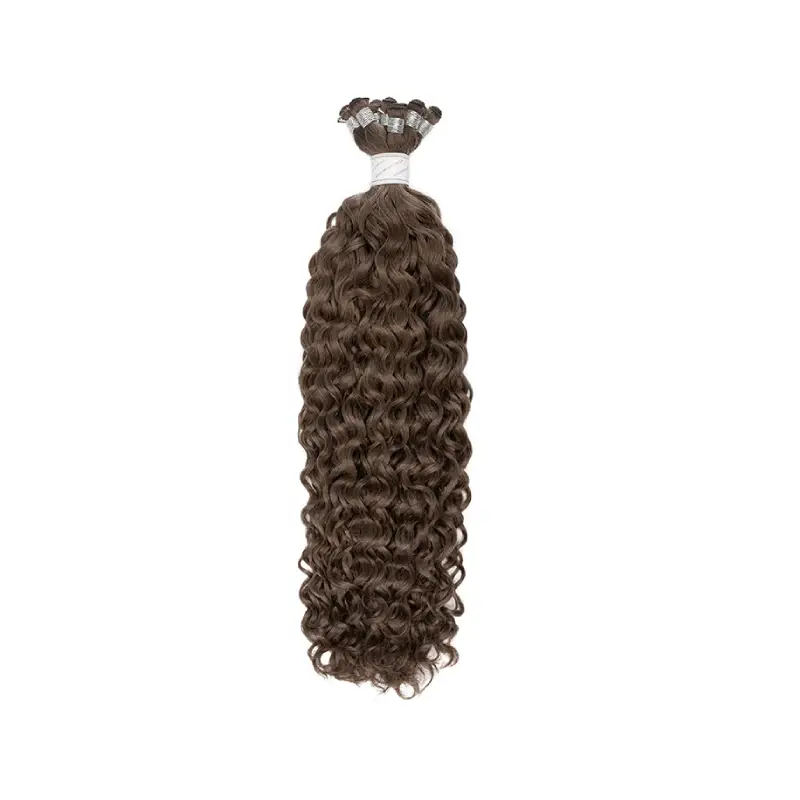 curly hair hand tied wefts