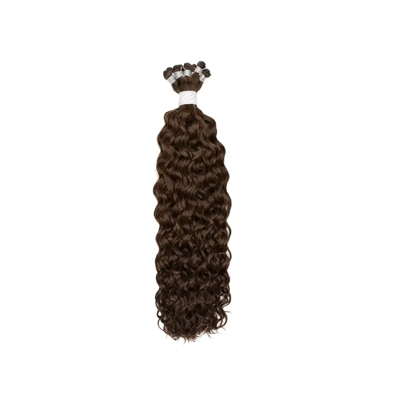 curly hand tied hair weft
