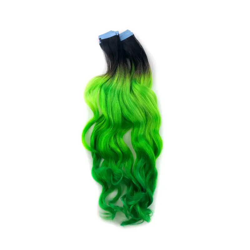 green ombre hair extensions