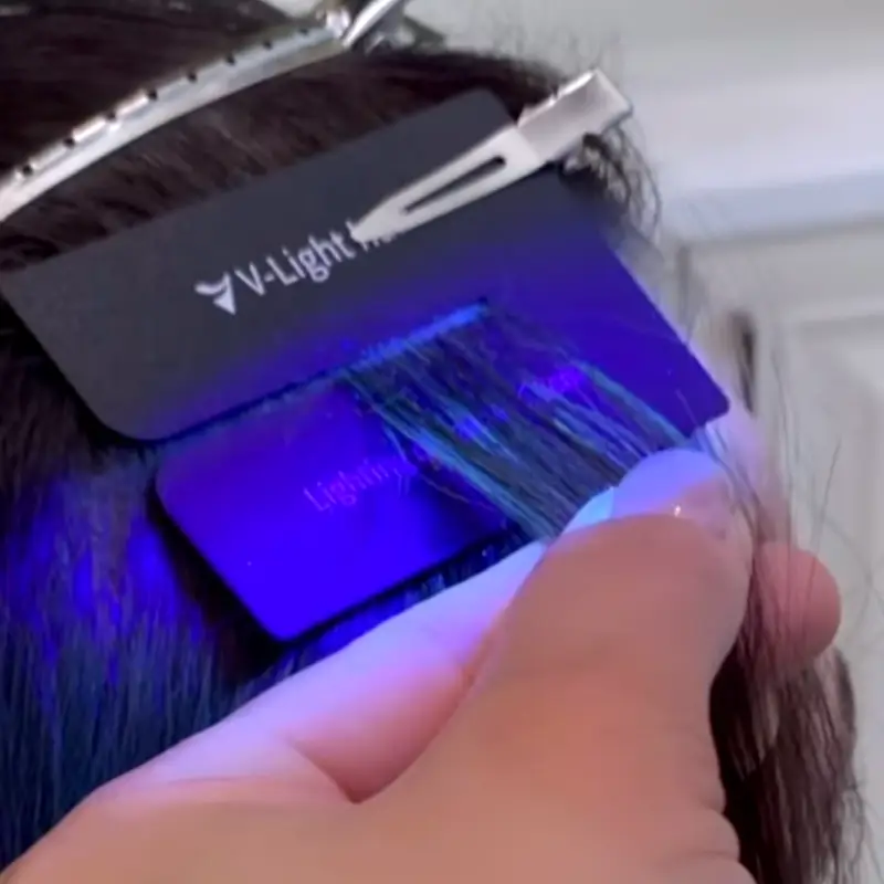 how to apply v light hair extensions