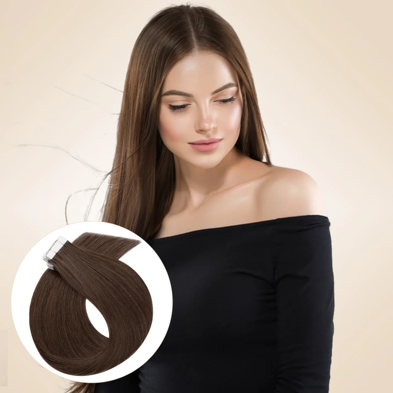 medium brown tape in hair extensions