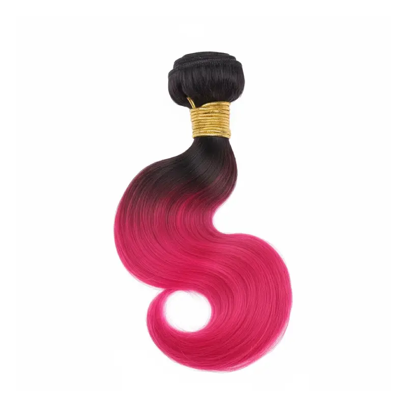 ombre black and pink hair extensions
