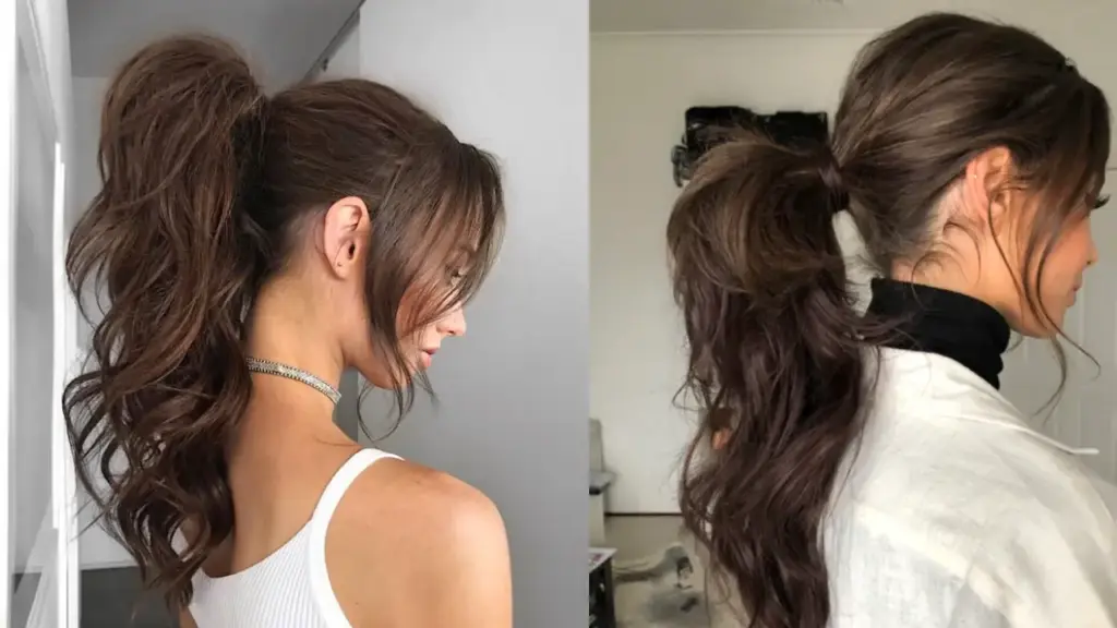 How to Wear Halo Extensions in Ponytail? 1 ponytail with halo extensions
