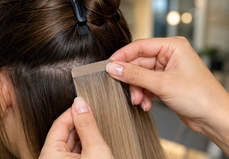 Tape In Extensions Pros and Cons: Are They Right for You? 2 professional tape in application
