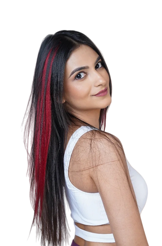red clip in hair extensions