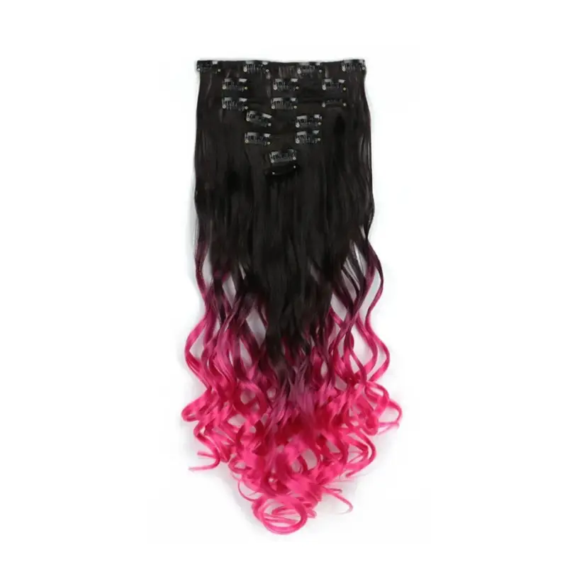 red ombre clip in hair extensions