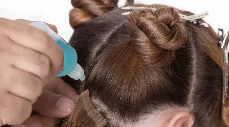 removing tape in hair extensions
