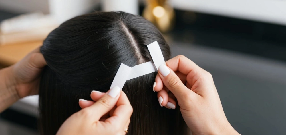 Proper Placement Tape in Hair Extension Placement Guide 2 too close to scalp