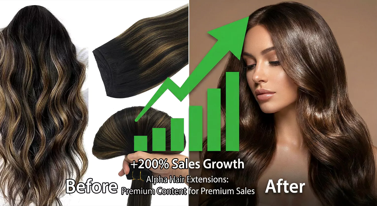 Hair extension product images