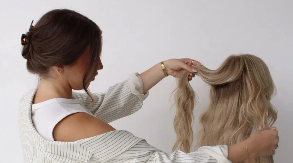 Mastering the Habit Hand Tied Extension Method 2 blending and styling hand tied hair extensions
