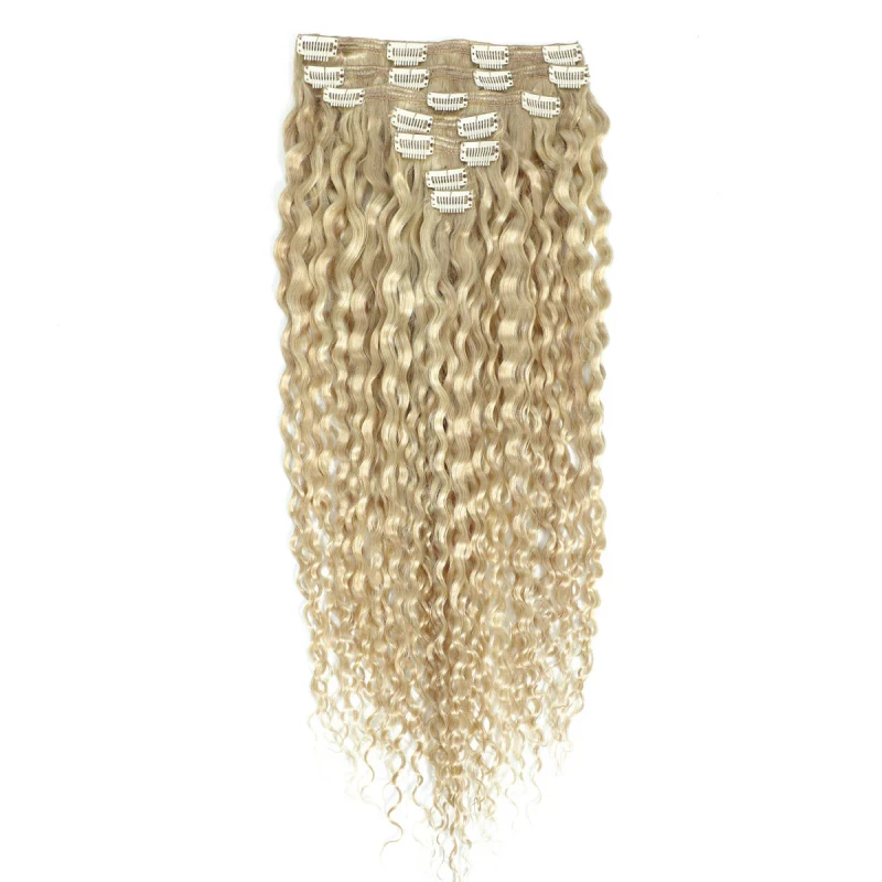 blonde curly hair clip in extensions