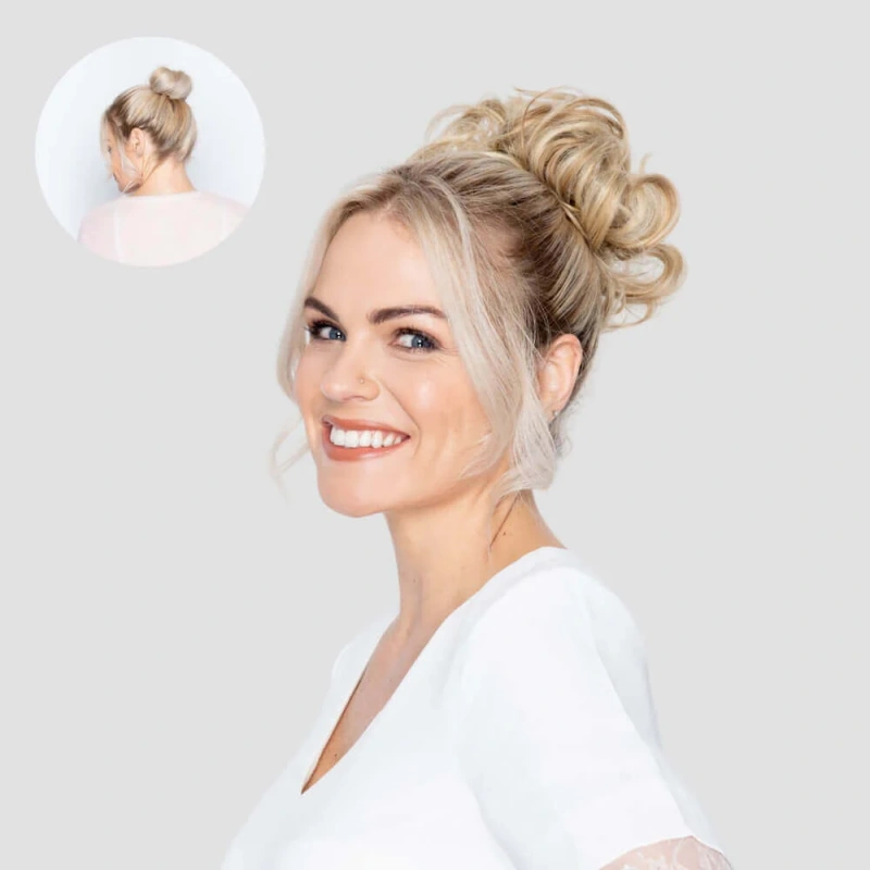 clip in messy hair bun