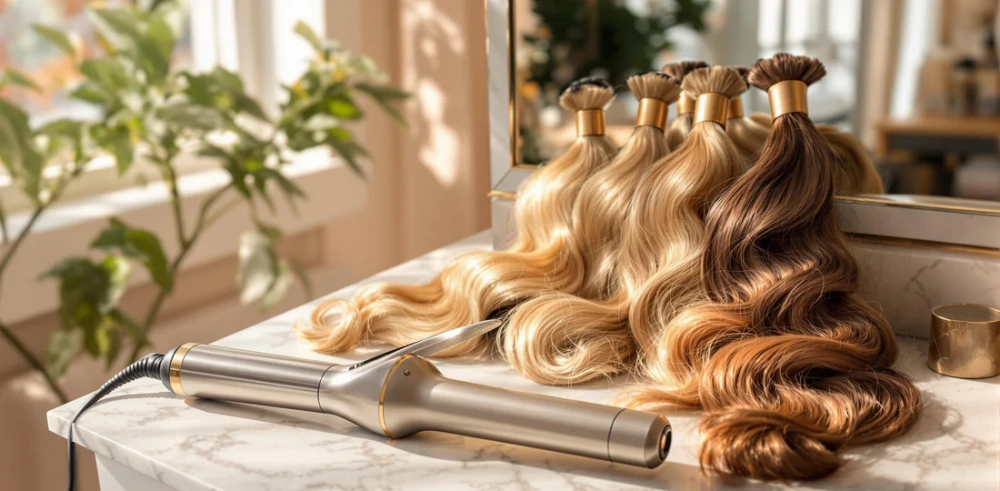 curling hair with extensions