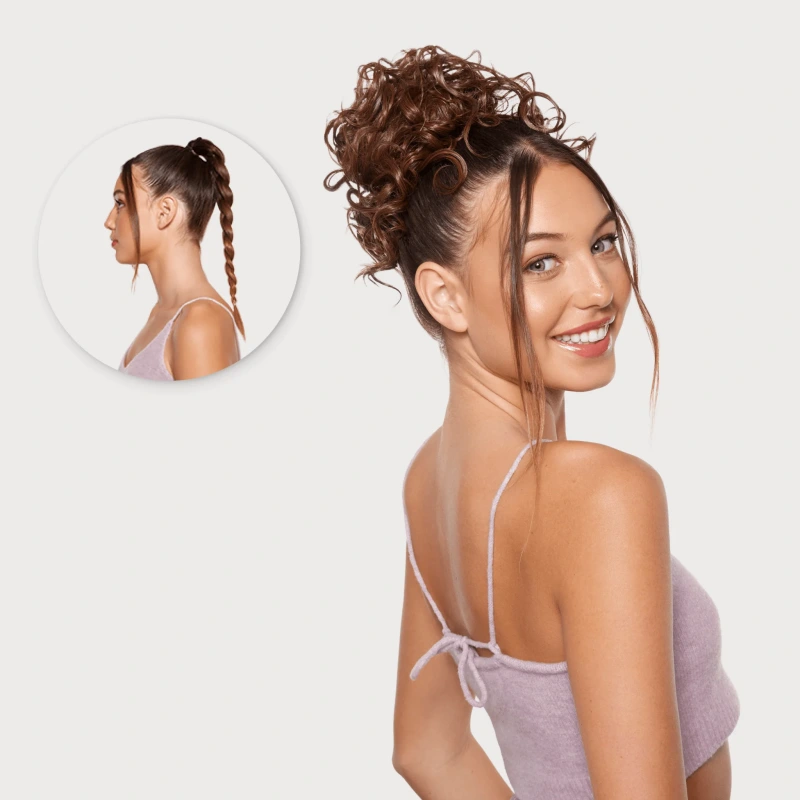 curly clip in bun