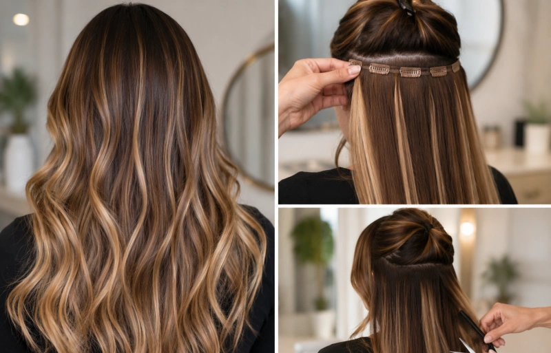 How to Blend Clip-In Hair Extensions:7 Steps for a Seamless Look 3 cutting and styling clip in extensions to blend