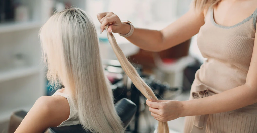 cutting clip in hair extensions to blend​