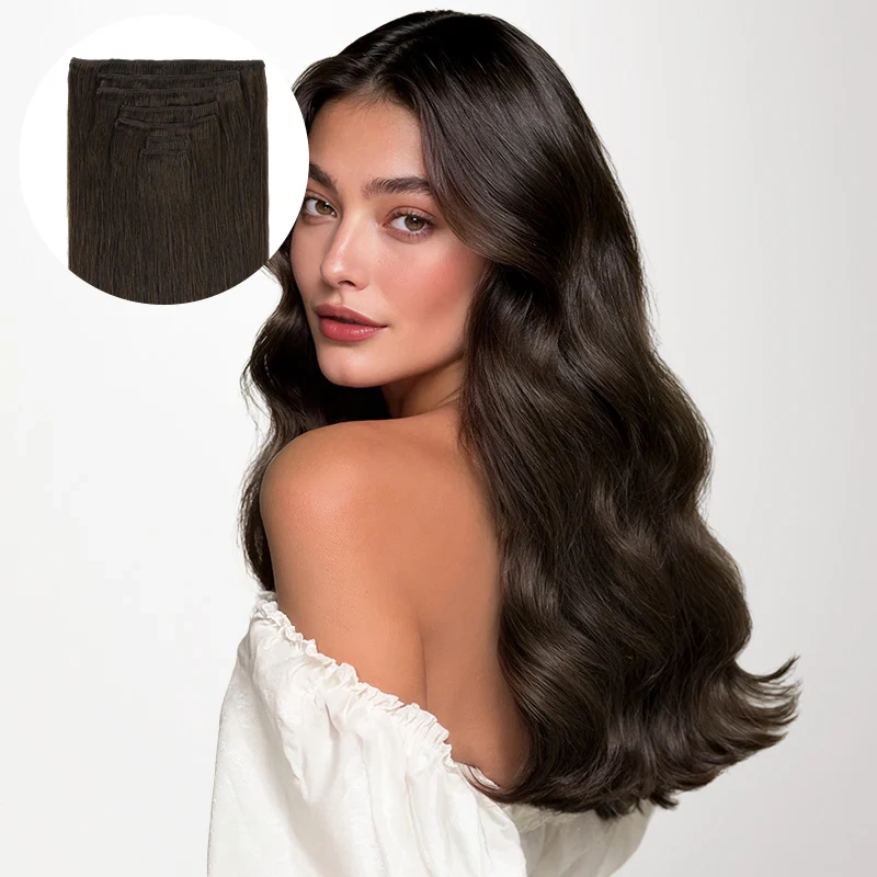 dark brown clip in extensions