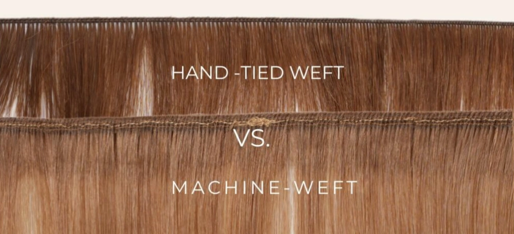 difference between hand tied and machine weft