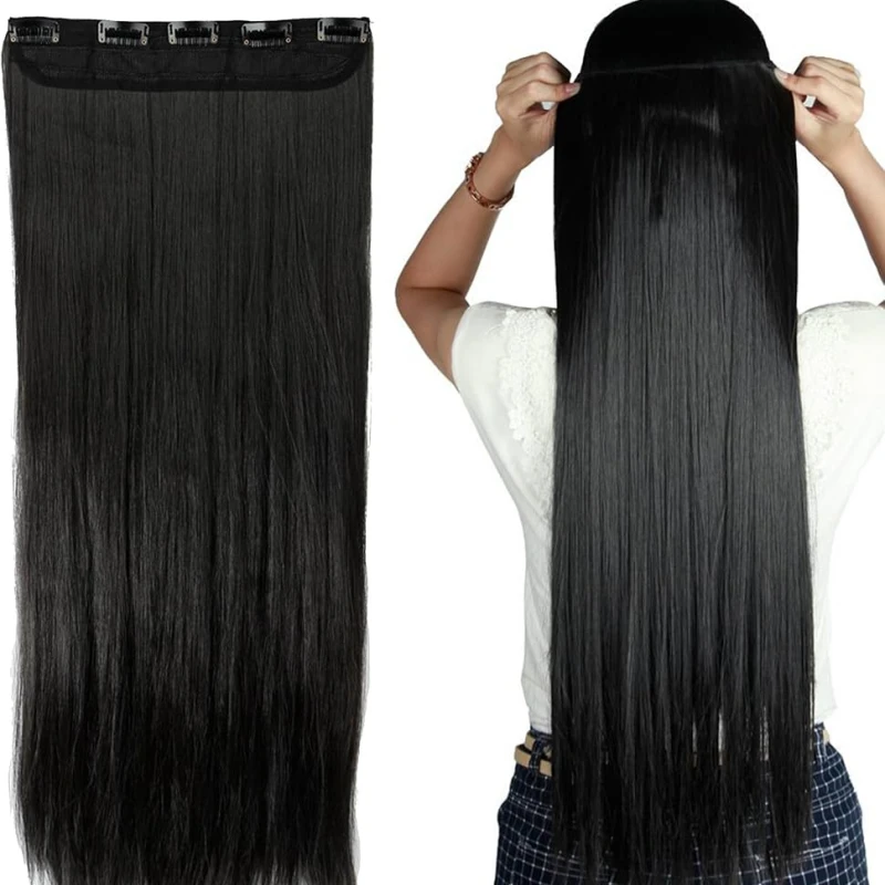 full head single clip in extensions straight
