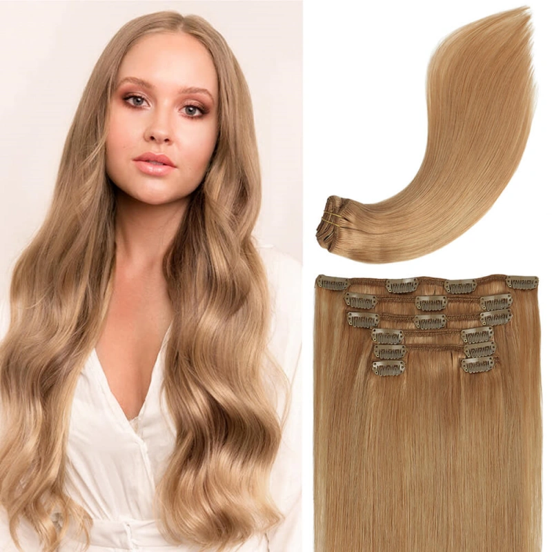 golden brown clip in hair extensions