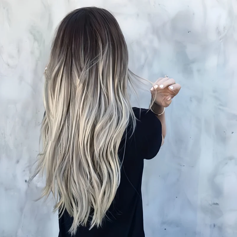 grey balayage extensions