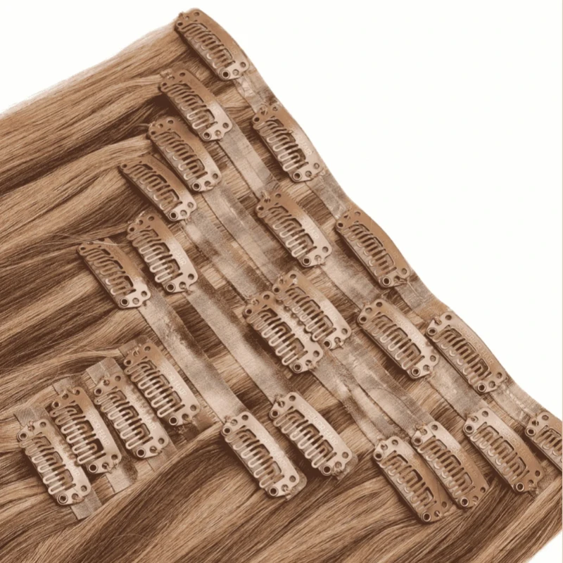 highlighted clip in hair extensions