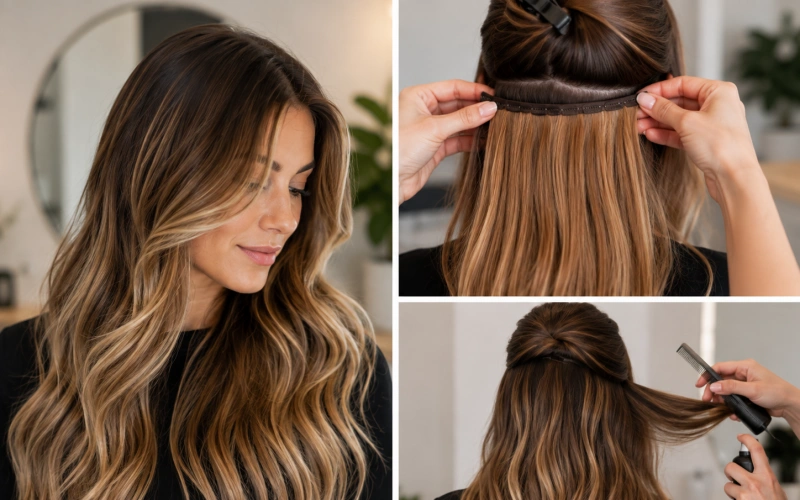 How to Blend Clip-In Hair Extensions:7 Steps for a Seamless Look 1 how to blend clip in hair extensions naturally