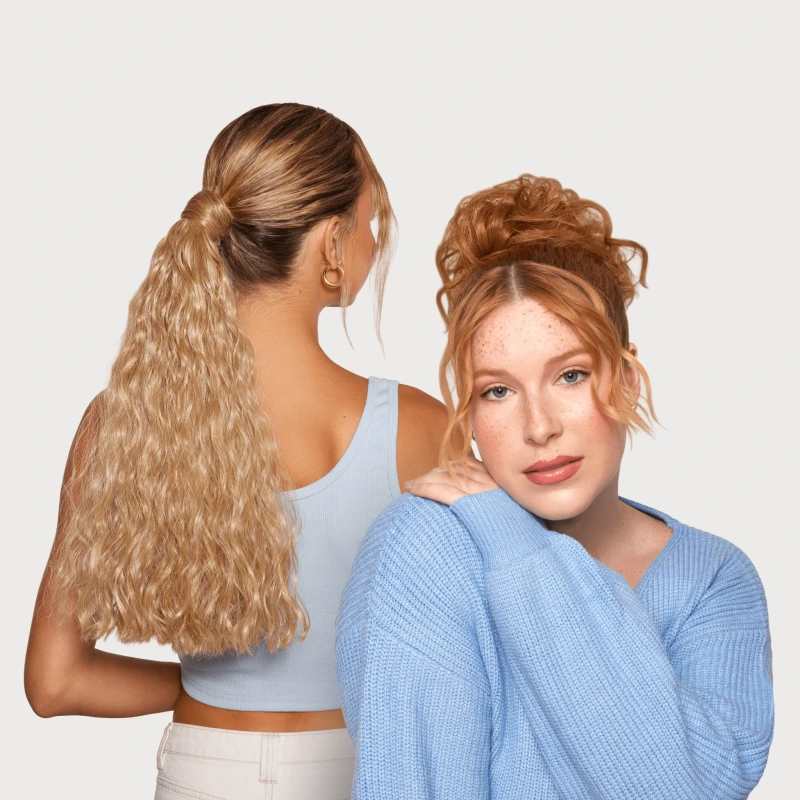 how to revive a curly drawstring ponytail