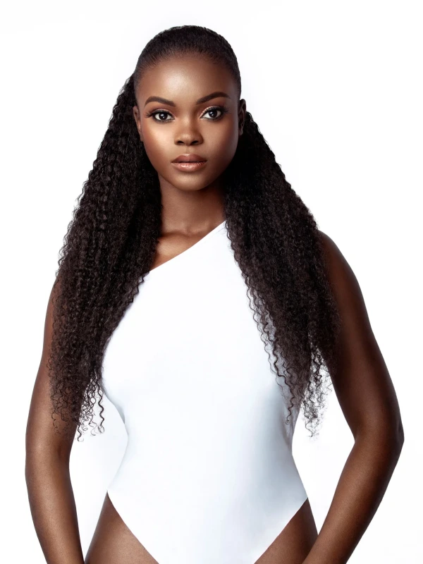 kinky curly wrap around ponytail