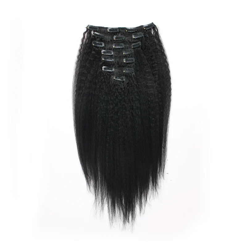 kinky straight clip in hair extensions