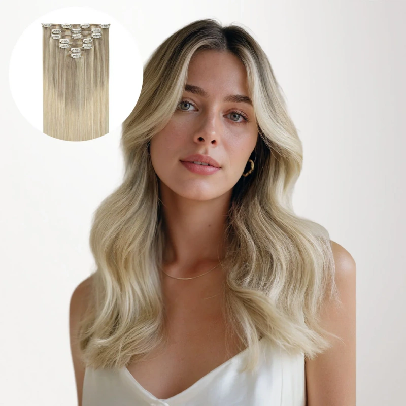 platinum blonde clip in hair extensions