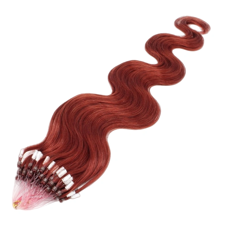 red micro loop hair extensions