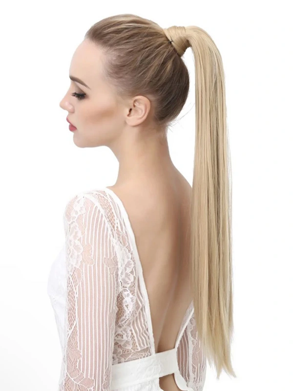 straight wrap around ponytail
