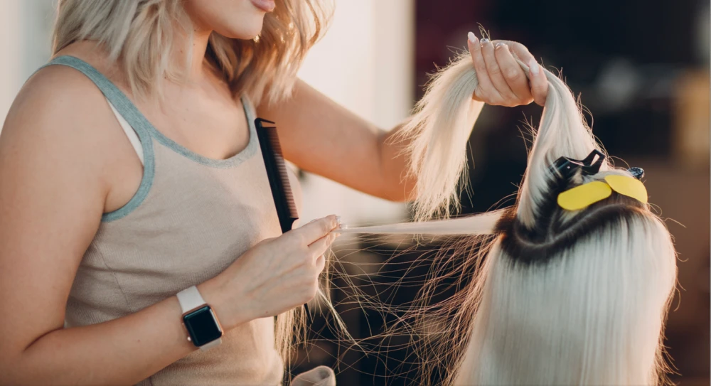 styling and blending clip in hair extensions