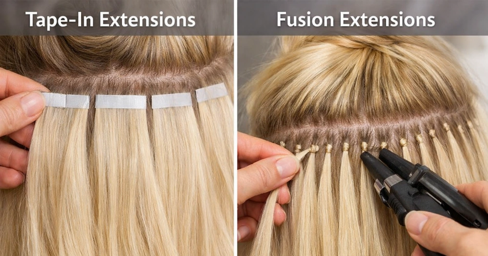 tape in hair extensions vs fusion