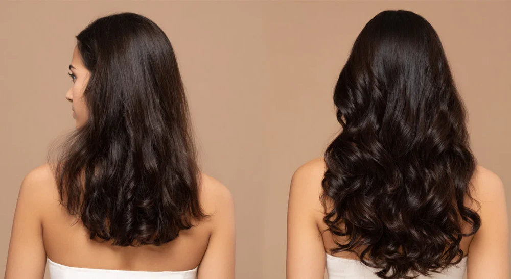 Curly or Wavy Hair Extensions: Which is Best for Volume? 2 wavy hair extensions and fullness