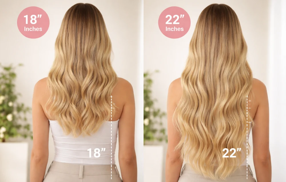 18 vs 22 Inch Hair Extensions: Find Your Perfect Match 1 18 vs 22 hair extensions