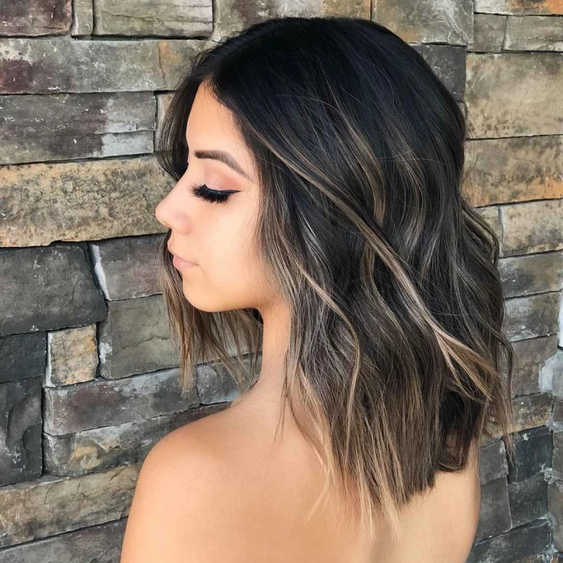 black hair with highlights ideas