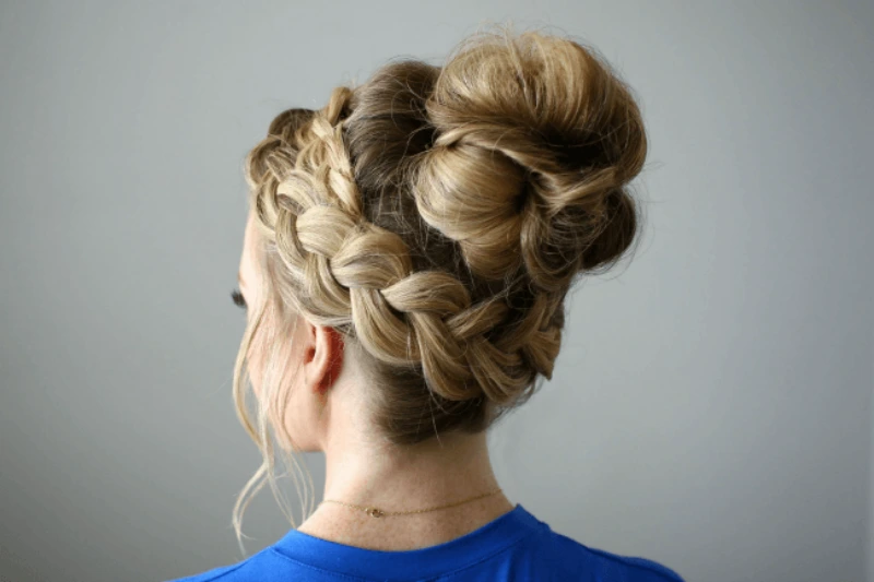Top 8 Hairstyles Using Hair Extensions for Shoulder Length Hair 2 braided top bun