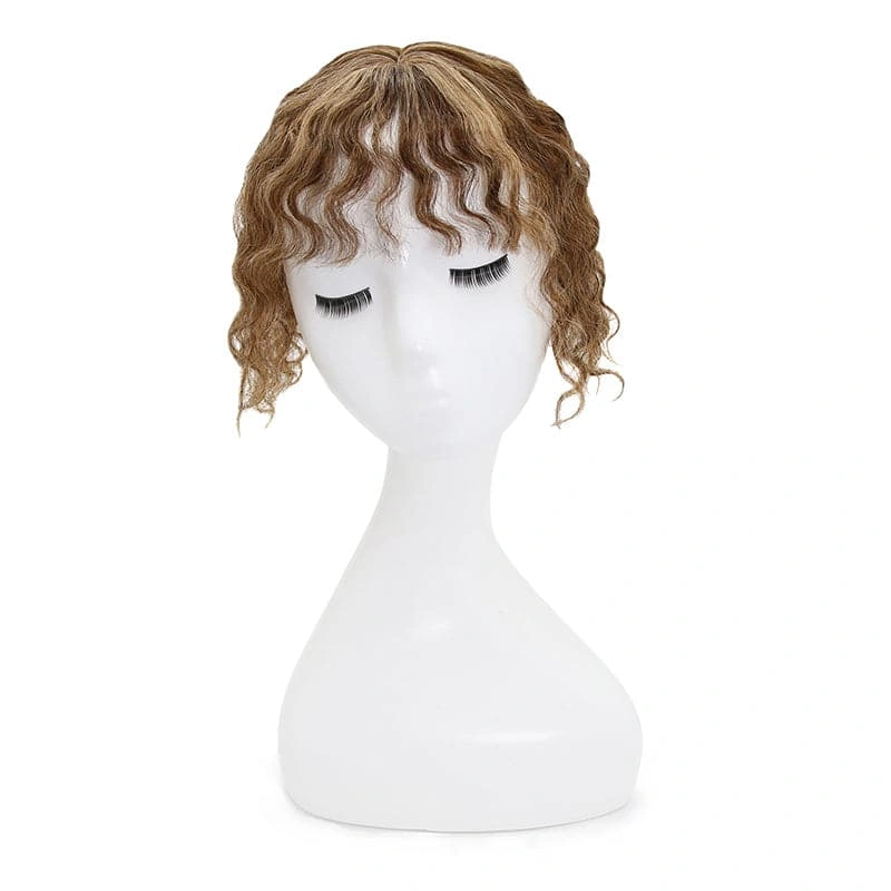curly hair topper with bangs