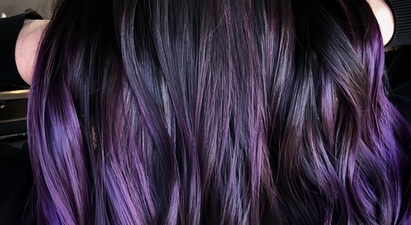 10 Creative Black Hair With Highlights Ideas 2 deep purple on black hair highlights
