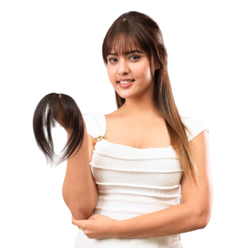 hairline topper with bangs