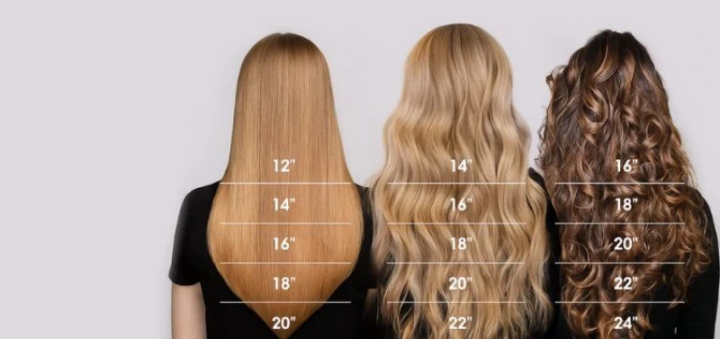 how each hair extension length looks