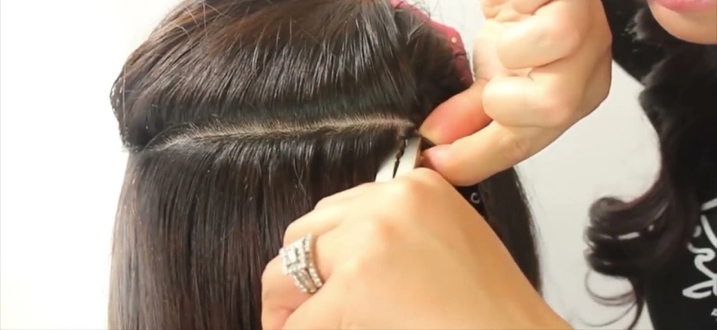 What Are Micro Weft Hair Extensions? Beginner’s Guide 3 how to apply micro weft hair extensions