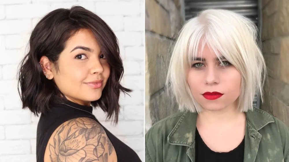 layered bobs for round face