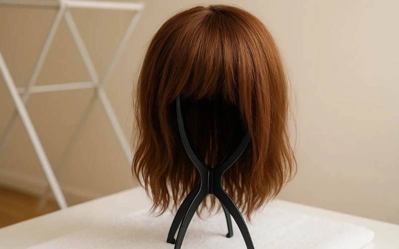 How to Air Dry a Human Hair Topper? 2 place on a stand or hanger