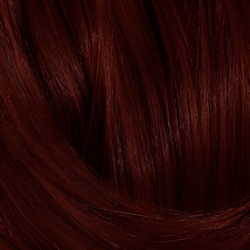 red hair topper with bangs